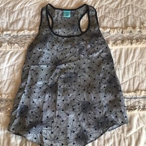 Blue Flower print blouse/tank